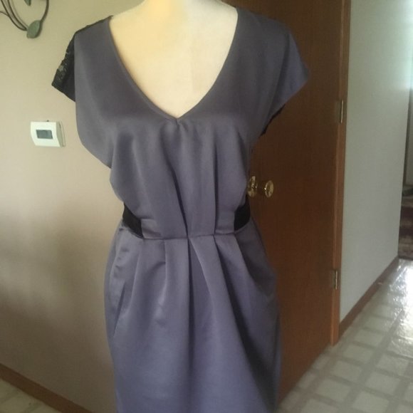 Sound& Matter Gray, Black Lace, Pockets Dress Sz S - Picture 7 of 15